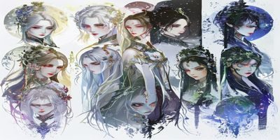 无颜之月角色深度分析文章配图——月华角色的多个情绪状态对比，从疏离到温柔的情感变化